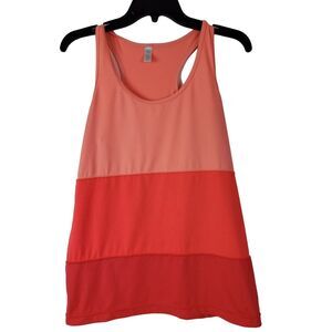 Gap Women's Sleeveless Striped Tank Top Orange Pink Color‎ Block Workout M